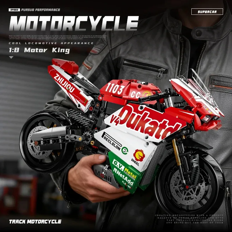 Technical V4 Motorcycle Building Blocks Set Famous Super Motorbike Model Kit Racing Bricks Teens Assembled Toys Gifts For Boys
Technical V4 Motorcycle Building Blocks Set Famous Super Motorbike Model Kit Racing Bricks Teens Assembled Toys Gifts For Boys