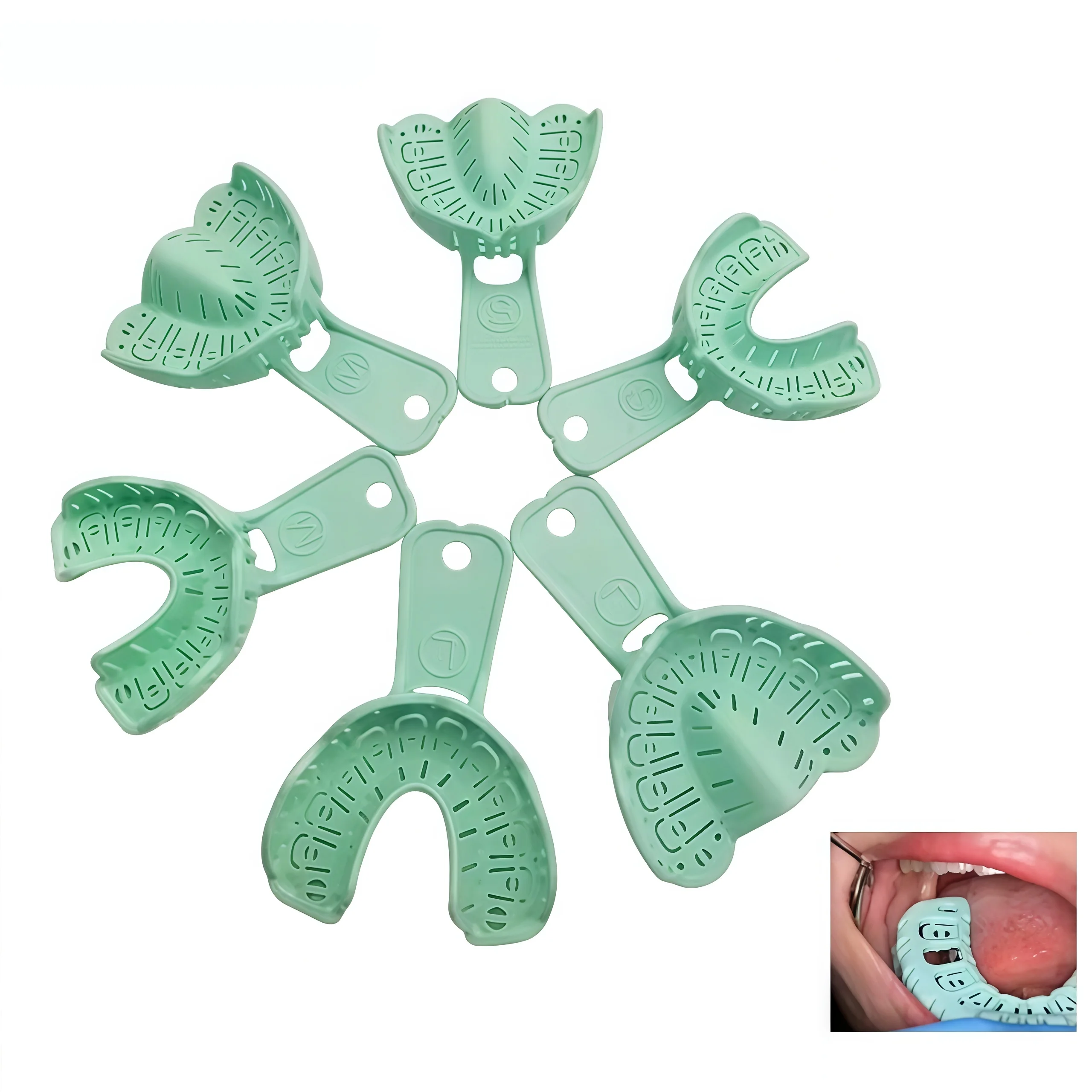 Disposable Plastic Dental Impression Trays Set, S/M/L Sizes for Adult Use, Professional Dentist Tools & Oral Care Materials.
Disposable Plastic Dental Impression Trays Set, S/M/L Sizes for Adult Use, Professional Dentist Tools & Oral Care Materials.