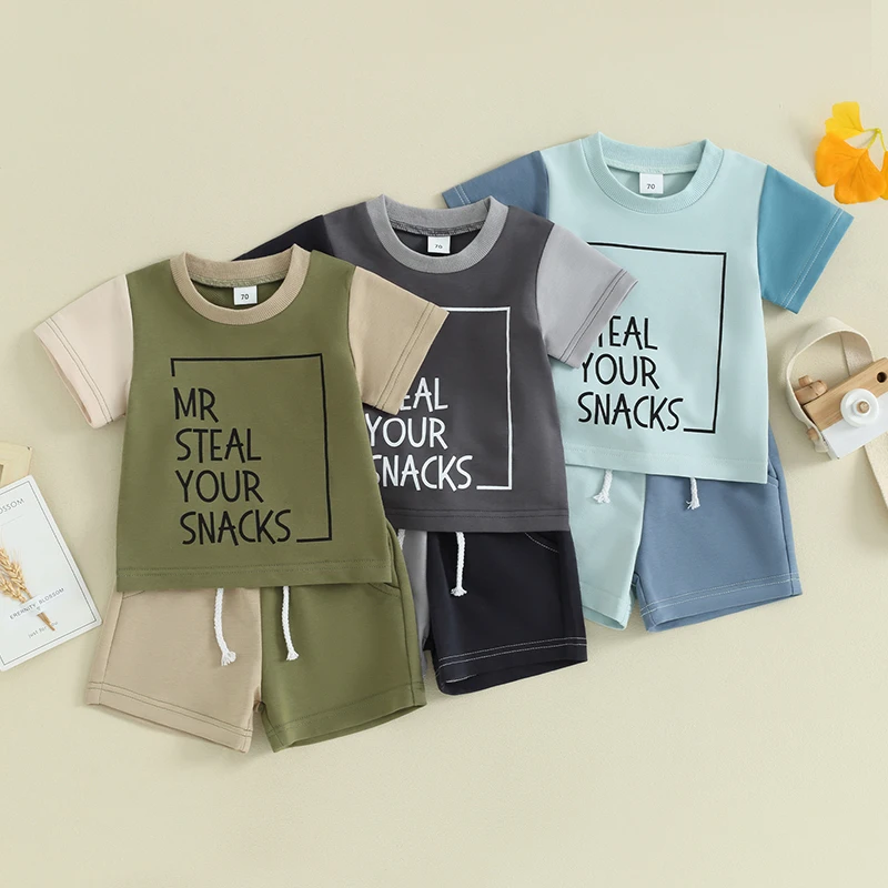 Lioraitiin Toddler Baby Boy Summer Clothes Color Block Short Sleeve T-Shirt Tops Solid Shorts Set 2Pcs Infant Causal Outfits
Lioraitiin Toddler Baby Boy Summer Clothes Color Block Short Sleeve T-Shirt Tops Solid Shorts Set 2Pcs Infant Causal Outfits