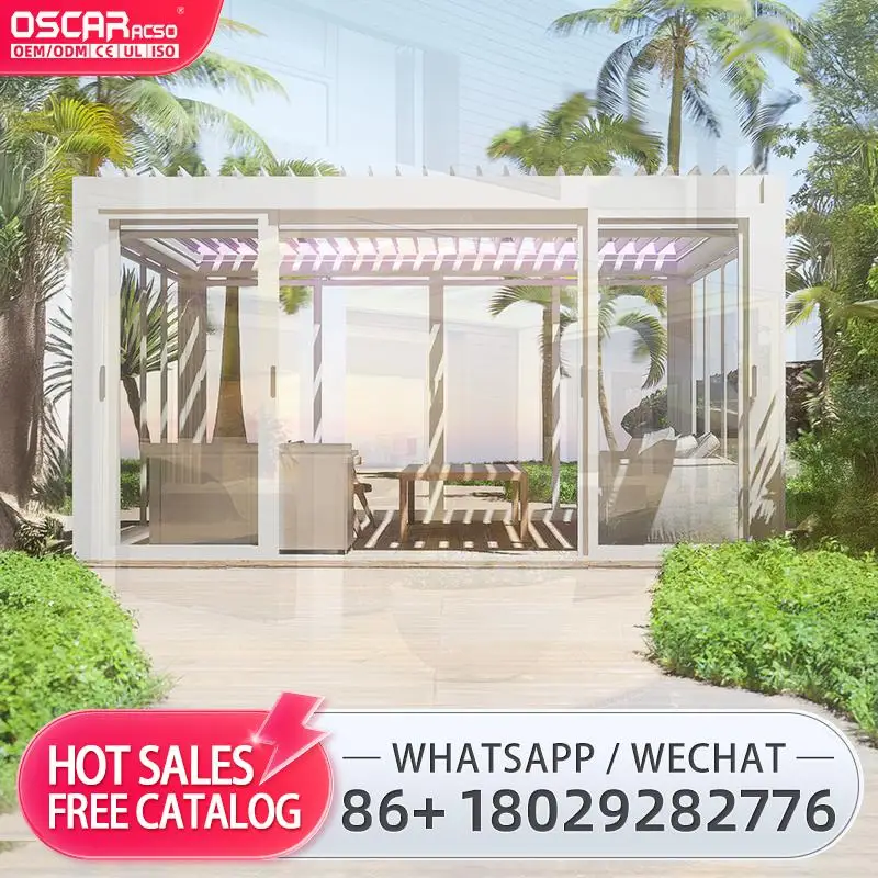 Modern Outdoor Automatic Aluminum Louver Pergola with Openable Louvered Roof for Garden Backyard Poolside pergola
Modern Outdoor Automatic Aluminum Louver Pergola with Openable Louvered Roof for Garden Backyard Poolside pergola