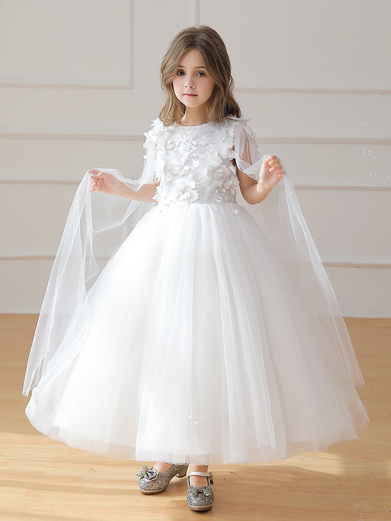 Long White Dress for Girls Draped Design Wedding Flower Child Dress Suitable for Birthday Parties Girl Princess Dress Customized
Long White Dress for Girls Draped Design Wedding Flower Child Dress Suitable for Birthday Parties Girl Princess Dress Customized