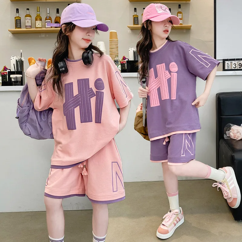 T-shirt+Shorts 2pcs Clothes Sets Girls Hip Hop Trend Tracksuit Kid Fashion Korean Style Letter Pattern Summer Sports Outfit Suit
T-shirt+Shorts 2pcs Clothes Sets Girls Hip Hop Trend Tracksuit Kid Fashion Korean Style Letter Pattern Summer Sports Outfit Suit