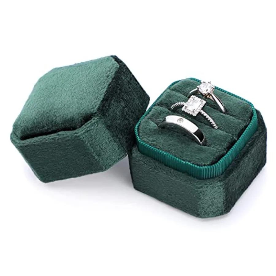 Velvet Ring Box, Octagon Velvet Jewelry Ring Box Storage 3 Slots Ring Holder Box for Proposal, Engagement, Wedding Ceremony Gre
Velvet Ring Box, Octagon Velvet Jewelry Ring Box Storage 3 Slots Ring Holder Box for Proposal, Engagement, Wedding Ceremony Gre