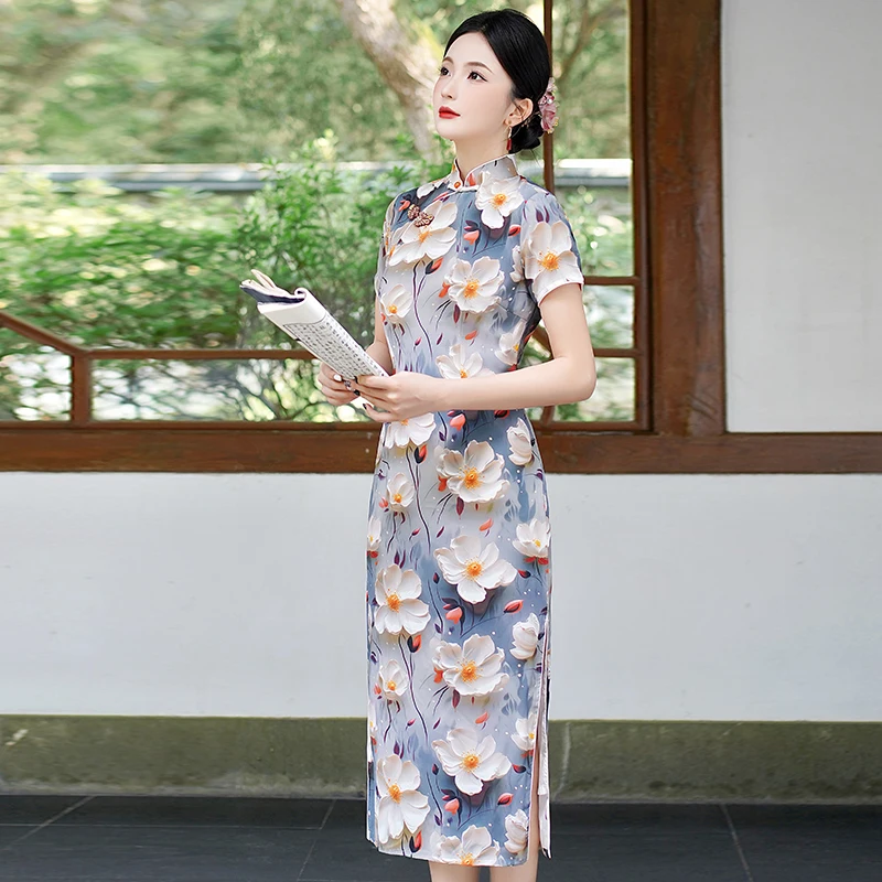 Chinese Style Retro Art New Qipao Long Women High-end Printed Improved Cheongsam Oriental National Elegant Slimming Daily Dress
Chinese Style Retro Art New Qipao Long Women High-end Printed Improved Cheongsam Oriental National Elegant Slimming Daily Dress