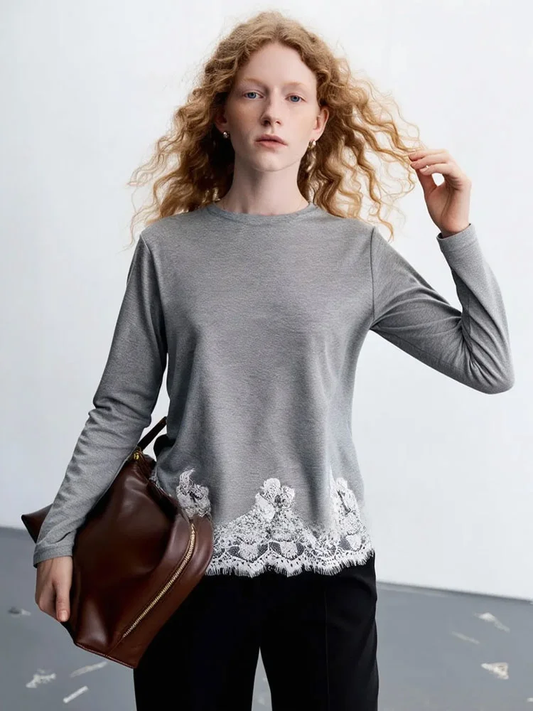 Zhuo Chi Lazy ey Lace Patchwork T-irt Spring 2026 New round Ne Women's Top French Sle Stand Fit Long Sve Breath...
Zhuo Chi Lazy ey Lace Patchwork T-irt Spring 2026 New round Ne Women's Top French Sle Stand Fit Long Sve Breath...