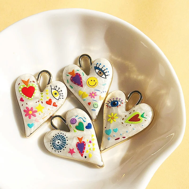 4pcs Valentine Day Colorful Heart Eye Charms Y2K Enamel Pendants For Necklace Earring DIY Jewelry Make
4pcs Valentine Day Colorful Heart Eye Charms Y2K Enamel Pendants For Necklace Earring DIY Jewelry Make
