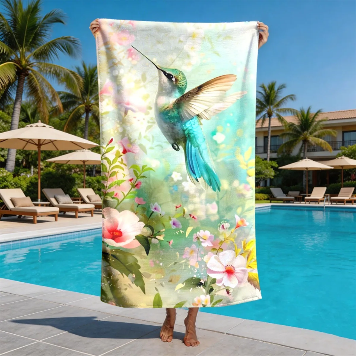 Hummingbird Flower Theme polyester microfiber beach towel is highly absorbent, suitable for swimming and beach outings
Hummingbird Flower Theme polyester microfiber beach towel is highly absorbent, suitable for swimming and beach outings