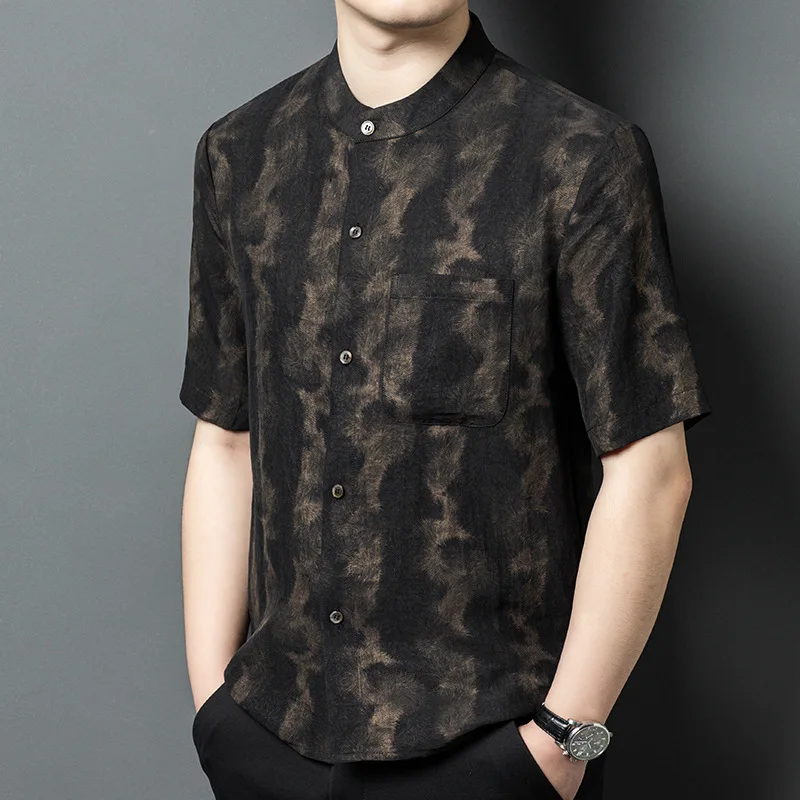High Quality Real Silk Men's Gambiered Guangdong Shirt Summer Thin Loose Casual Dad Wear Fashion
High Quality Real Silk Men's Gambiered Guangdong Shirt Summer Thin Loose Casual Dad Wear Fashion