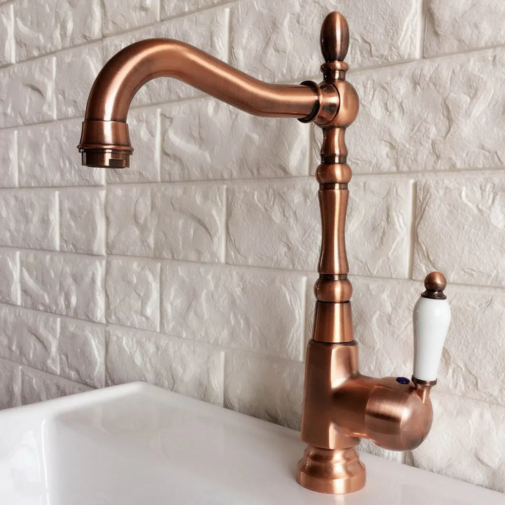 Deck Mounted Single Handle Hole Bathroom Sink Mixer Faucet Antique Red Copper Hot and Cold Water Mixer Tap Nnf416
Deck Mounted Single Handle Hole Bathroom Sink Mixer Faucet Antique Red Copper Hot and Cold Water Mixer Tap Nnf416