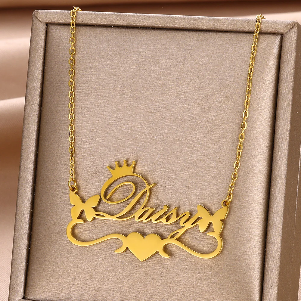 Custom Butterfly Heart Name Necklace Jewelry Personalized Stainless Steel Gold Color Nameplate Pendant Necklace Women Girl Gifts
Custom Butterfly Heart Name Necklace Jewelry Personalized Stainless Steel Gold Color Nameplate Pendant Necklace Women Girl Gifts