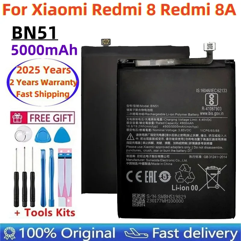 2025 Year 100% Original For Xiao Mi Battery BN51 5000mAh For Redmi 8/8A High Quality AAA Phone Replacement Batteries
2025 Year 100% Original For Xiao Mi Battery BN51 5000mAh For Redmi 8/8A High Quality AAA Phone Replacement Batteries