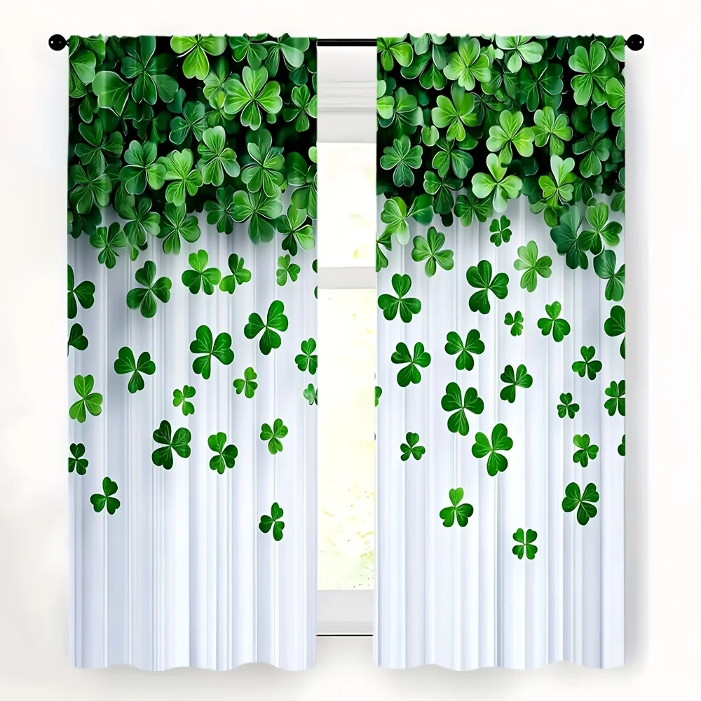 2D FLAT 2pcs Curtains Green Clover Leaves Pattern Print Perfect for Balcony, Bedroom, Study, Living Room, Suitable for Spring
2D FLAT 2pcs Curtains Green Clover Leaves Pattern Print Perfect for Balcony, Bedroom, Study, Living Room, Suitable for Spring
