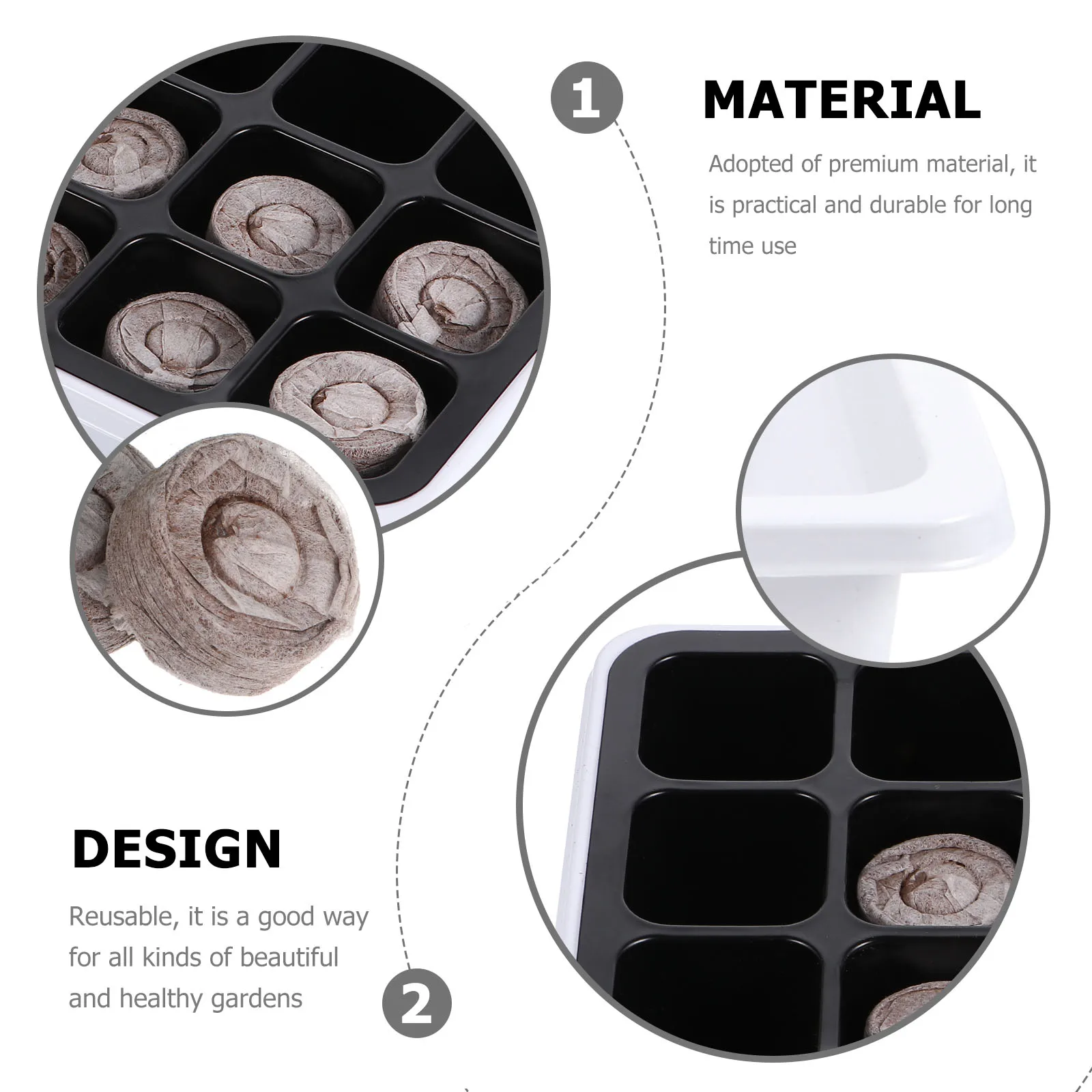12pcs Nursery Box Soil Block Starter Tray Hole Garden Grow Trays Clear Germination Dome Planting Reusable Promote Root
12pcs Nursery Box Soil Block Starter Tray Hole Garden Grow Trays Clear Germination Dome Planting Reusable Promote Root