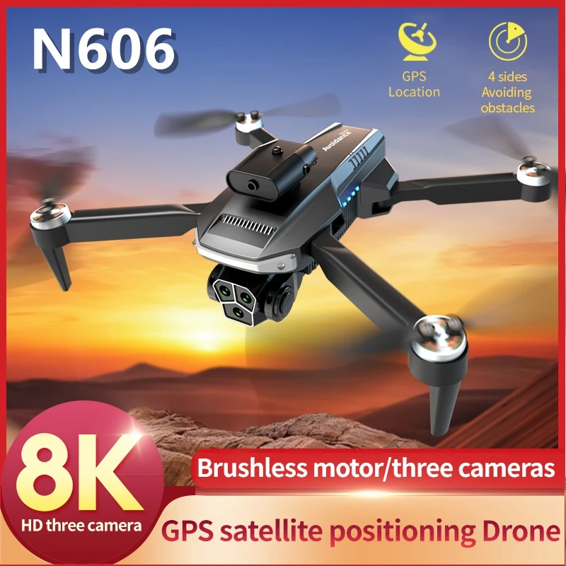 New N606 Mini Drone 8K Brushless Three Camera Optical Flow 5G WIFI FPV 4K Dual Camera Drones RC Quadcopter Dron Mini Drone Toys
New N606 Mini Drone 8K Brushless Three Camera Optical Flow 5G WIFI FPV 4K Dual Camera Drones RC Quadcopter Dron Mini Drone Toys