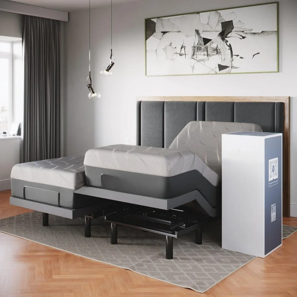 Classic Adjustable Bed Base, Head & Foot Lift, Massage, Under-Bed Lights, USB Ports, Gel Memory Foam, Zero Gravity Smart Frame D
Classic Adjustable Bed Base, Head & Foot Lift, Massage, Under-Bed Lights, USB Ports, Gel Memory Foam, Zero Gravity Smart Frame D