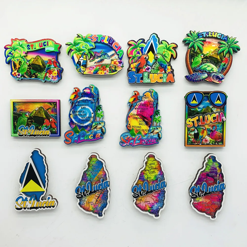 North America Saint Lucia Acrylic Wood Fridge Magnets Tourism Souvenir Refrigerator Sticker Handicraft
North America Saint Lucia Acrylic Wood Fridge Magnets Tourism Souvenir Refrigerator Sticker Handicraft
