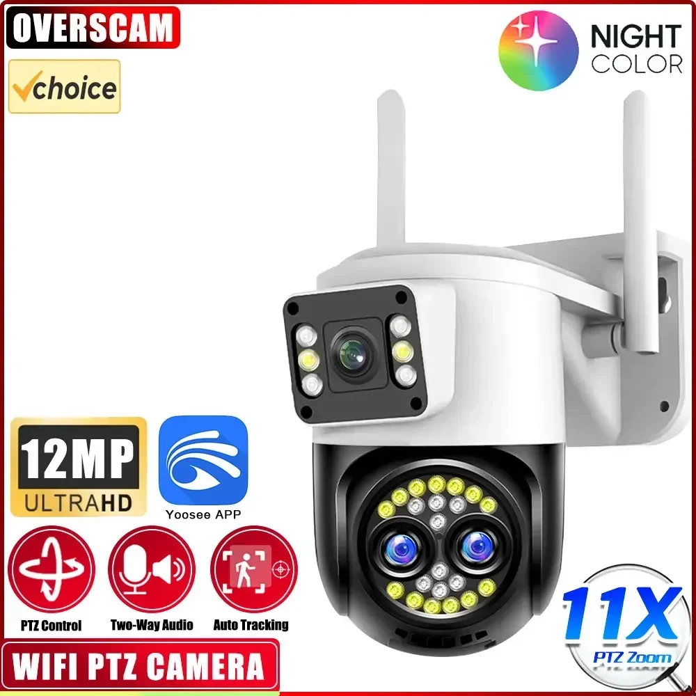 360° Three Lens Security PTZ Camera 12MP 11X Zoom Camera Auto Tracking For Baby Monitor Support Cloud And 128G SD Card Storage
360° Three Lens Security PTZ Camera 12MP 11X Zoom Camera Auto Tracking For Baby Monitor Support Cloud And 128G SD Card Storage