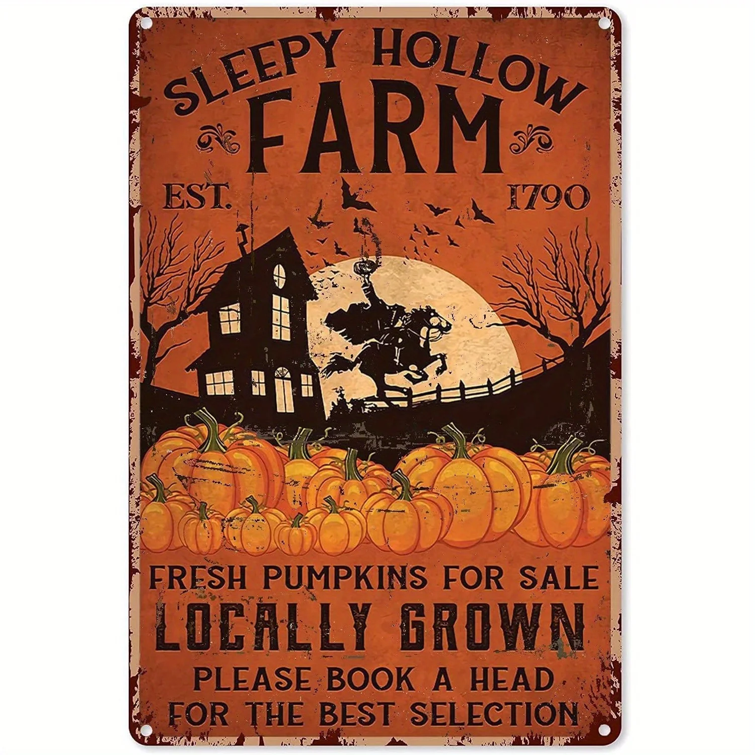 Sleepy Hollow Farm Halloween Metal - Ретро-плакат для декора фермерского дома с нашивкой, дом с привидениями - деревенское железное настенное искусство для дома
Sleepy Hollow Farm Halloween Metal - Ретро-плакат для декора фермерского дома с нашивкой, дом с привидениями - деревенское железное настенное искусство для дома