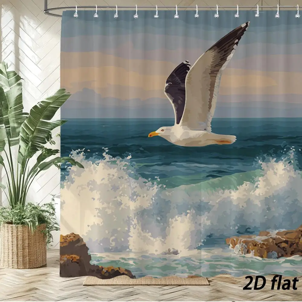 Nautical Coastal Ocean Waves Seagull Art Shower Curtain Tropical Beach Sunset Bathroom Decor Home Accent curtain
Nautical Coastal Ocean Waves Seagull Art Shower Curtain Tropical Beach Sunset Bathroom Decor Home Accent curtain