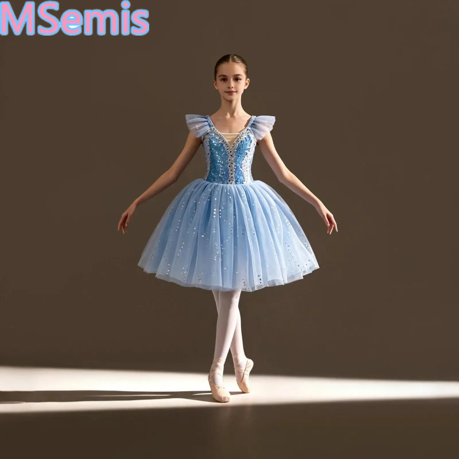 Kids Girls Sequin Bodice Puffy Ballet Tutu Dress Ruffles Sleeves Shiny Layered Tulle Dress for Practice Performance Competition
Kids Girls Sequin Bodice Puffy Ballet Tutu Dress Ruffles Sleeves Shiny Layered Tulle Dress for Practice Performance Competition