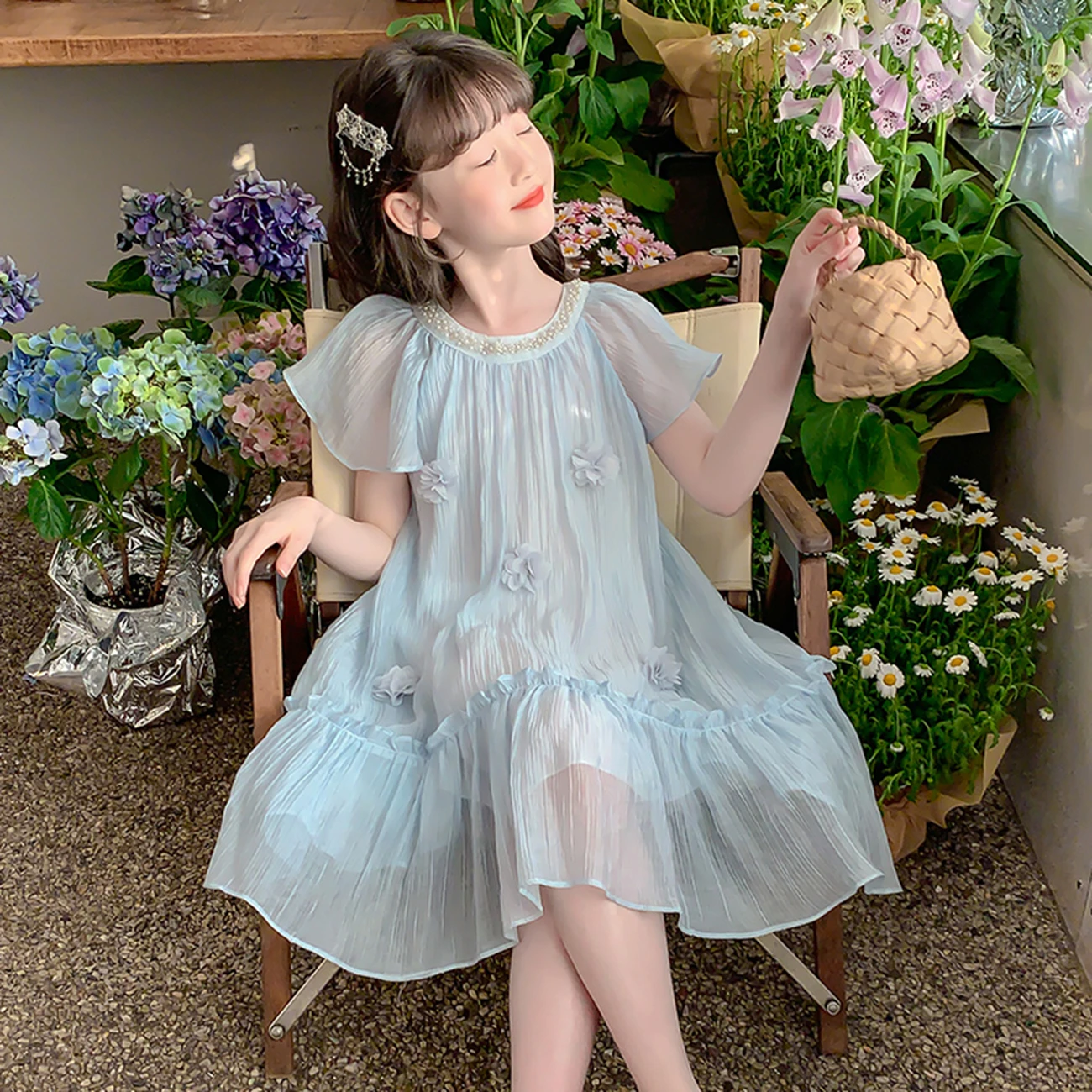 Girls Summer Loose Cotton Blend Dress Korean Style A-Line Princess Skirt Soft Fashionable Student Clothing for Children
Girls Summer Loose Cotton Blend Dress Korean Style A-Line Princess Skirt Soft Fashionable Student Clothing for Children
