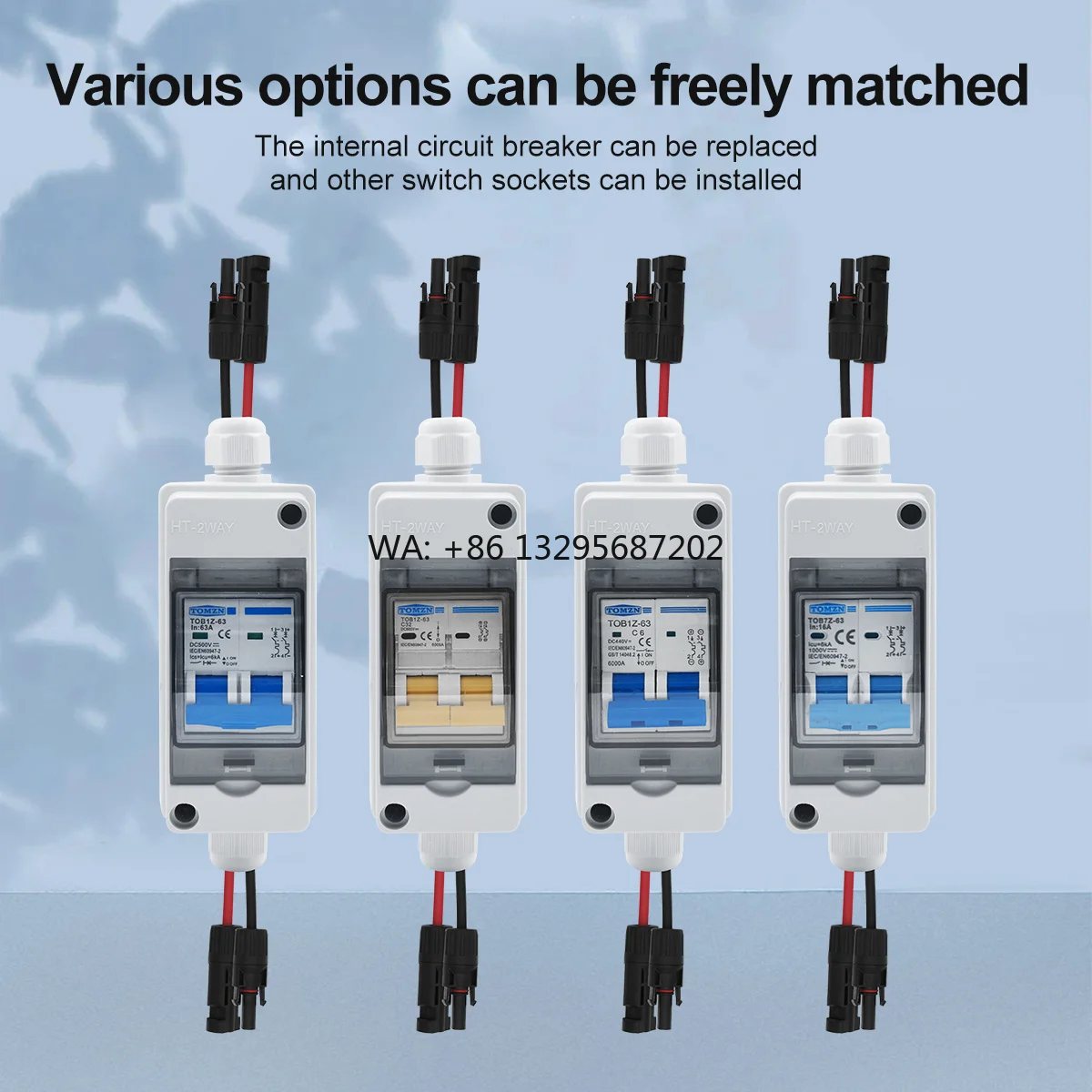Solar photovoltaic PV Combiner Box with circuit breaker IP65 HT 2ways 1 input 1 out DC with matching wires Waterproof Box
Solar photovoltaic PV Combiner Box with circuit breaker IP65 HT 2ways 1 input 1 out DC with matching wires Waterproof Box