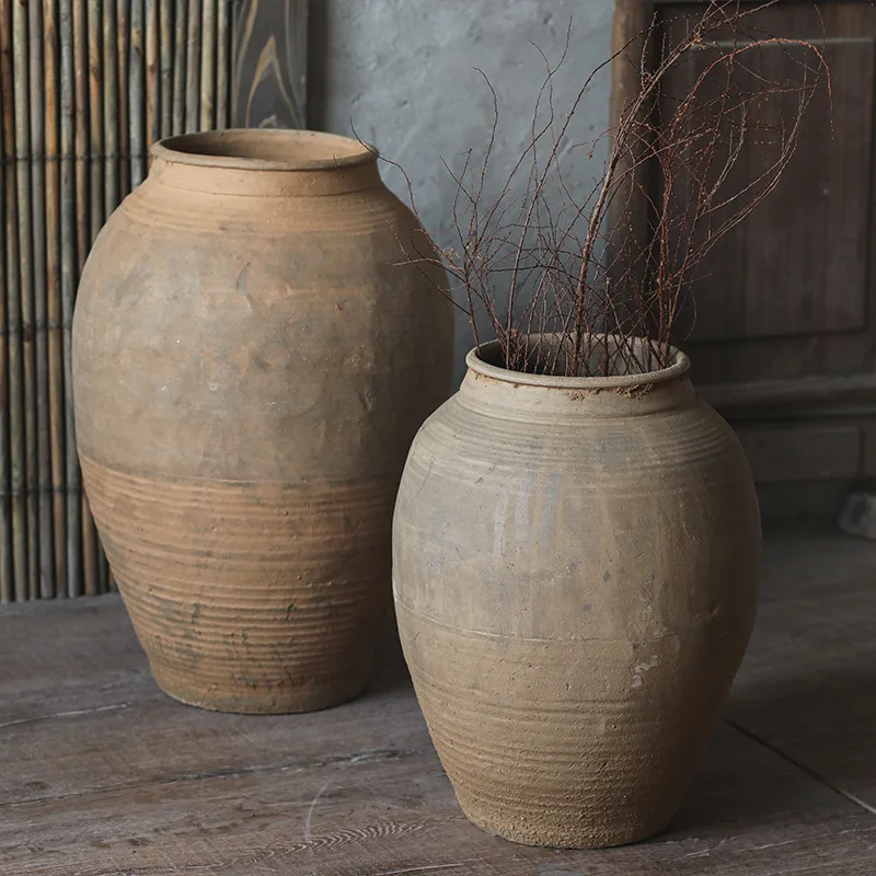 Large floor to ceiling earthenware jar landscape decoration ornaments retro oversized Weng vase
Large floor to ceiling earthenware jar landscape decoration ornaments retro oversized Weng vase
