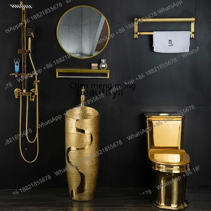 xz1European luxury gold-plated column basin Small apartment column type washbasin Nightclub club gold 1-piece ceramic column bas
xz1European luxury gold-plated column basin Small apartment column type washbasin Nightclub club gold 1-piece ceramic column bas