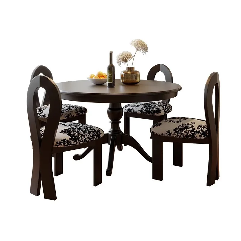 American round solid wood dining table and chairs round table small apartment household
American round solid wood dining table and chairs round table small apartment household