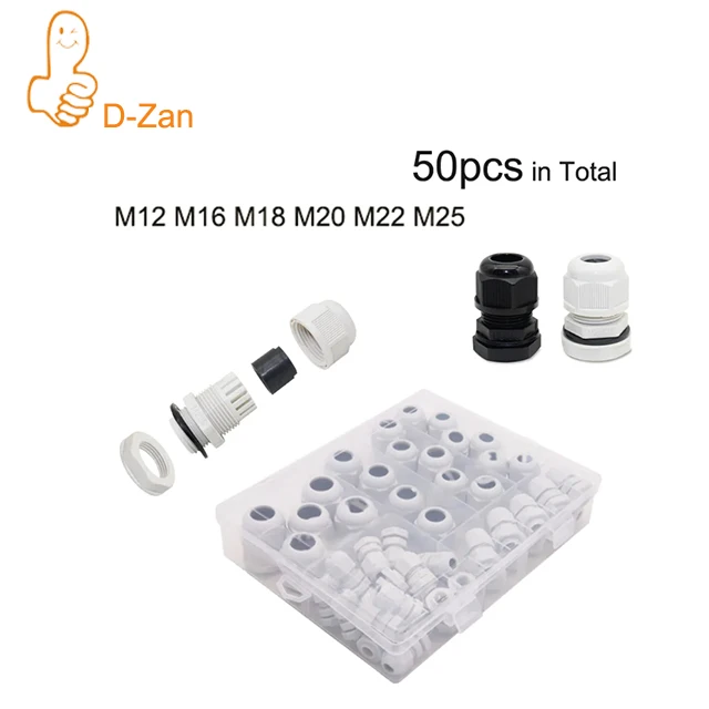 50 PCS Plastic Waterproof Cable Gland PG7-PG19 Nylon Black Cable Fixing Joint PG13.5 With Gasket Range For 3-15mm Set
50 PCS Plastic Waterproof Cable Gland PG7-PG19 Nylon Black Cable Fixing Joint PG13.5 With Gasket Range For 3-15mm Set