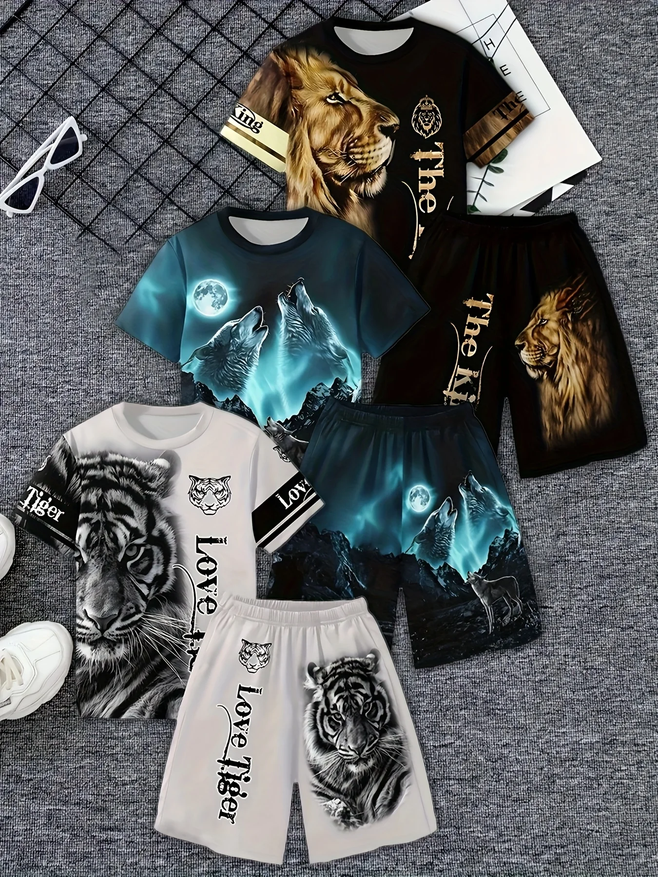 2025 Fashion T-shirt and shorts set Tiger, Wolf, Lion Summer chic Men's Adult Set outdoor sport 3D printed T-shirt shorts set
2025 Fashion T-shirt and shorts set Tiger, Wolf, Lion Summer chic Men's Adult Set outdoor sport 3D printed T-shirt shorts set