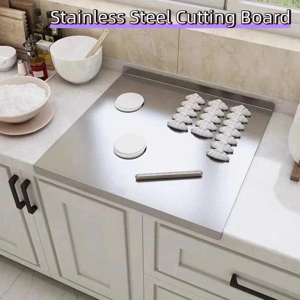 Thickened Stainless Steel Cutting Board Double-Sided Anti-Mold Dough Board Non-Slip Edge Food Grade Chopping Block Pastries Prep
Thickened Stainless Steel Cutting Board Double-Sided Anti-Mold Dough Board Non-Slip Edge Food Grade Chopping Block Pastries Prep