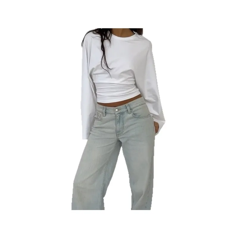 Casual Solid Color Round Neck Design Sense Loose Pullover Long Sleeve T-shirt Women
Casual Solid Color Round Neck Design Sense Loose Pullover Long Sleeve T-shirt Women