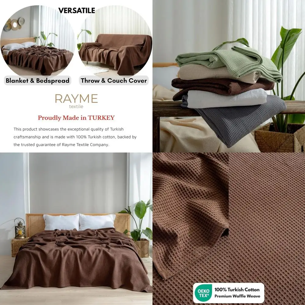 Turkish Cotton Waffle Blanket - Cozy & Lightweight for Summer, Dark Brown, Cal King Size 90x125
Turkish Cotton Waffle Blanket - Cozy & Lightweight for Summer, Dark Brown, Cal King Size 90x125