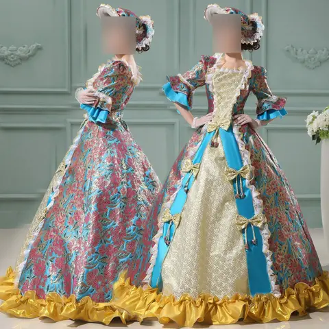 Customized Medieval Renaissance 18th Century Costume Women Gothic Victorian Dresses Historical Period Ball Gown Theater Clothing