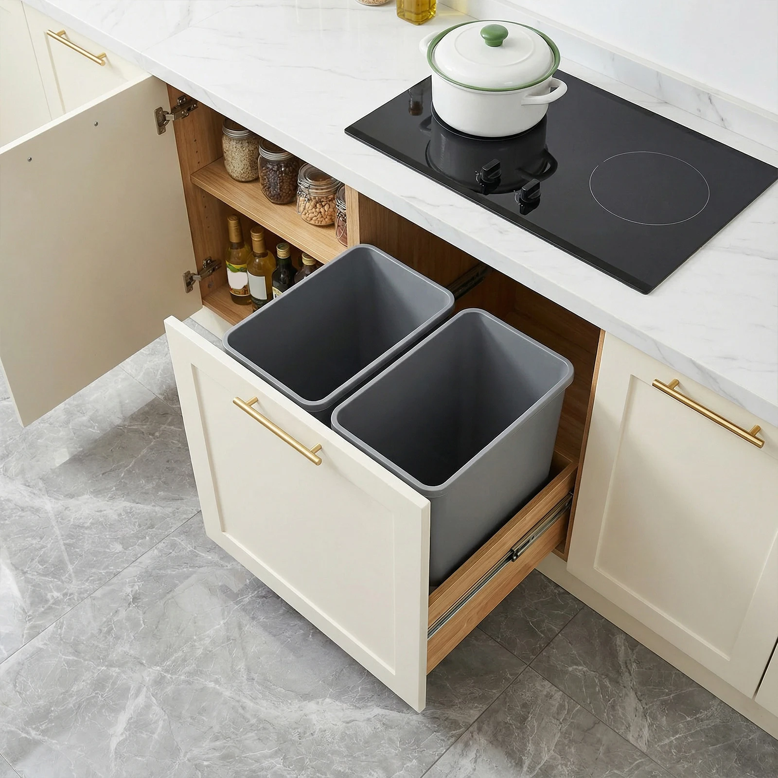 10 Pack 35 QT Pull Out Trash Can Easy To Clean Pull-Out Kitchen Garbage Bin 14x18x9inch for Bathroom Office Living Room Home
10 Pack 35 QT Pull Out Trash Can Easy To Clean Pull-Out Kitchen Garbage Bin 14x18x9inch for Bathroom Office Living Room Home