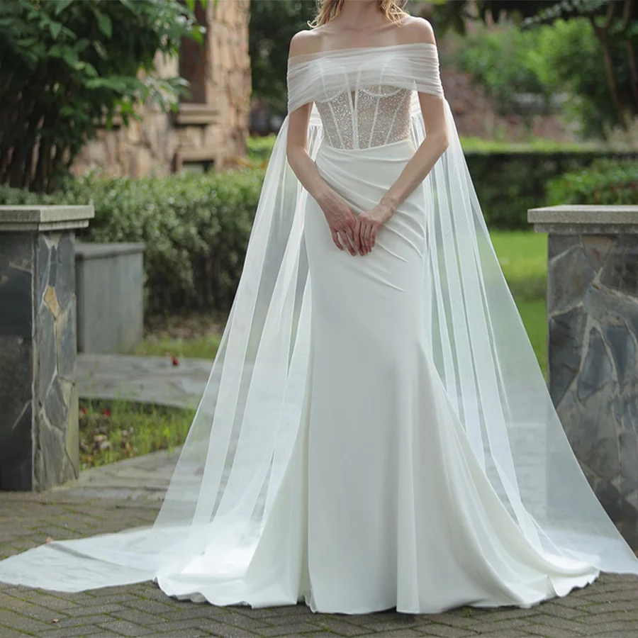 Customized Sweetheart Top With Beads Sleeveless Removable Cap Mermaid Wedding Dress A-Line Backless Zipper Bridal Gowns
Customized Sweetheart Top With Beads Sleeveless Removable Cap Mermaid Wedding Dress A-Line Backless Zipper Bridal Gowns