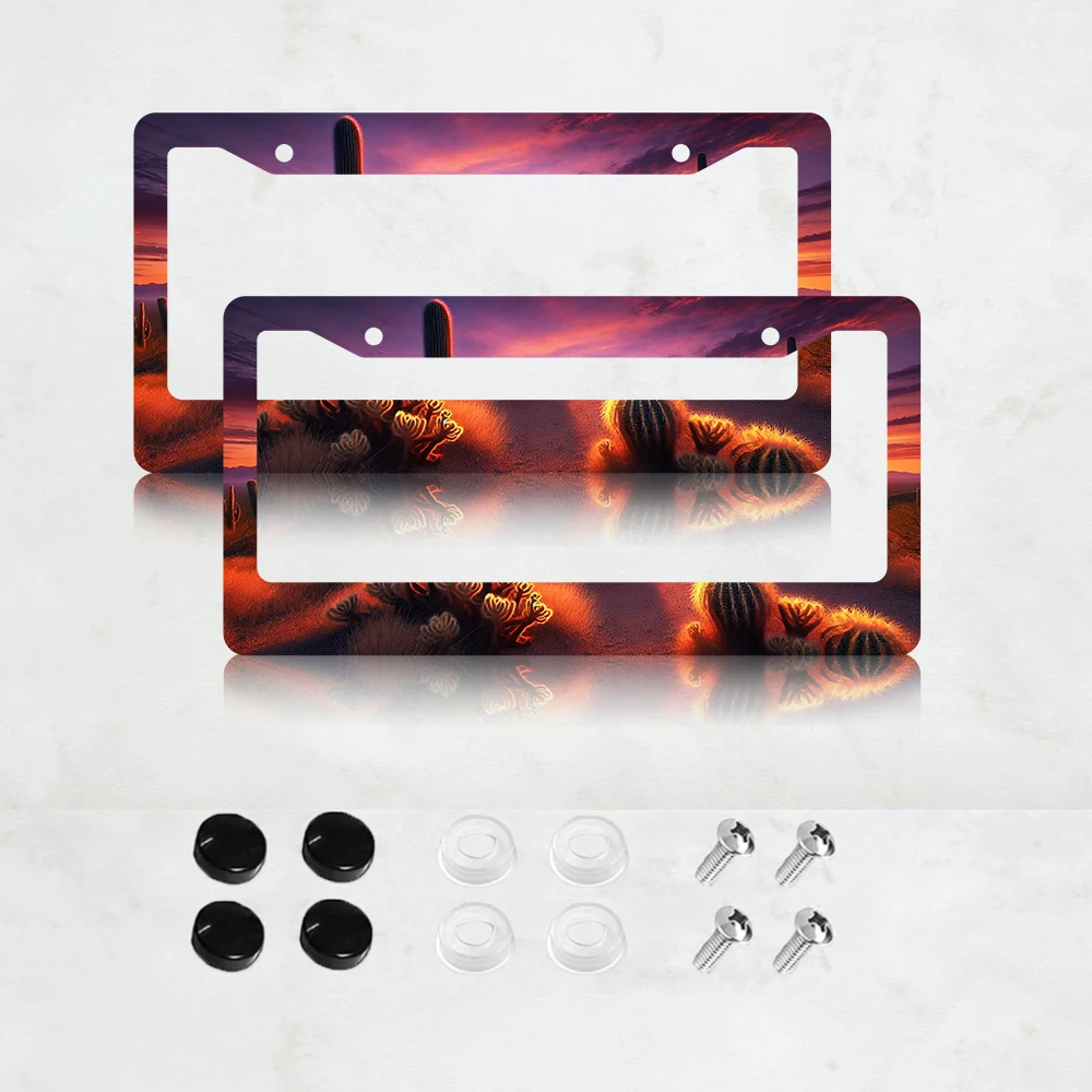 2PC Arizona's Sunset Desert Cactus License Plate Frame Aluminum License Plate Frame - 6 x 12 Inch US Standard Size
2PC Arizona's Sunset Desert Cactus License Plate Frame Aluminum License Plate Frame - 6 x 12 Inch US Standard Size