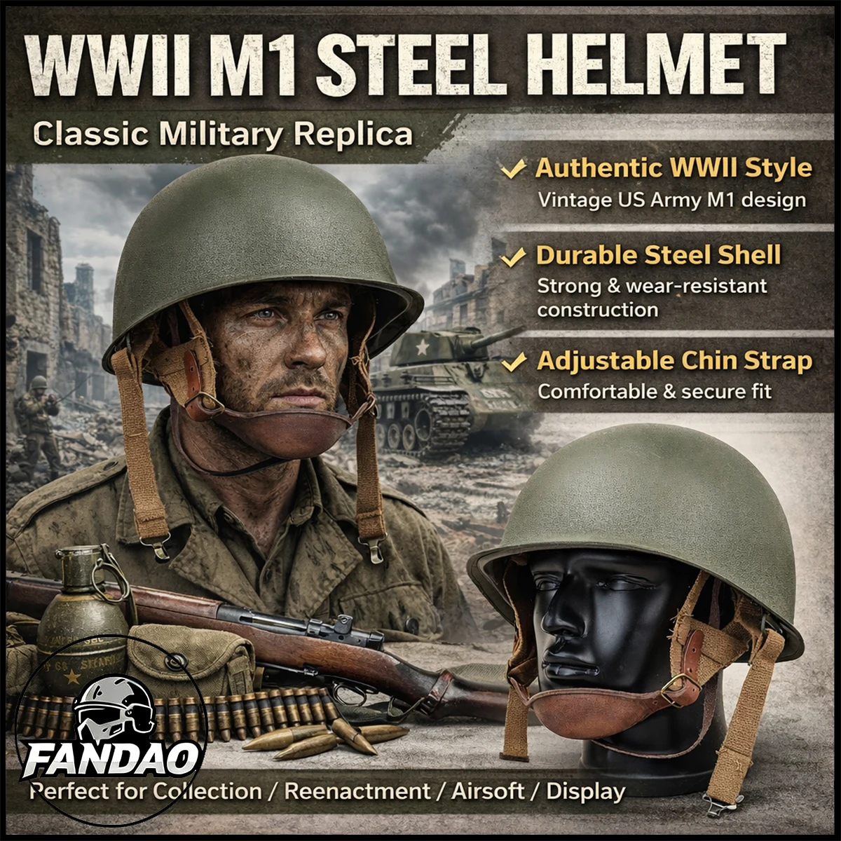 WWII US M1C Paratrooper Helmet Double Layer Steel Military Helmet Vintage Army Airborne Replica for Collection Airsoft Cosplay
WWII US M1C Paratrooper Helmet Double Layer Steel Military Helmet Vintage Army Airborne Replica for Collection Airsoft Cosplay