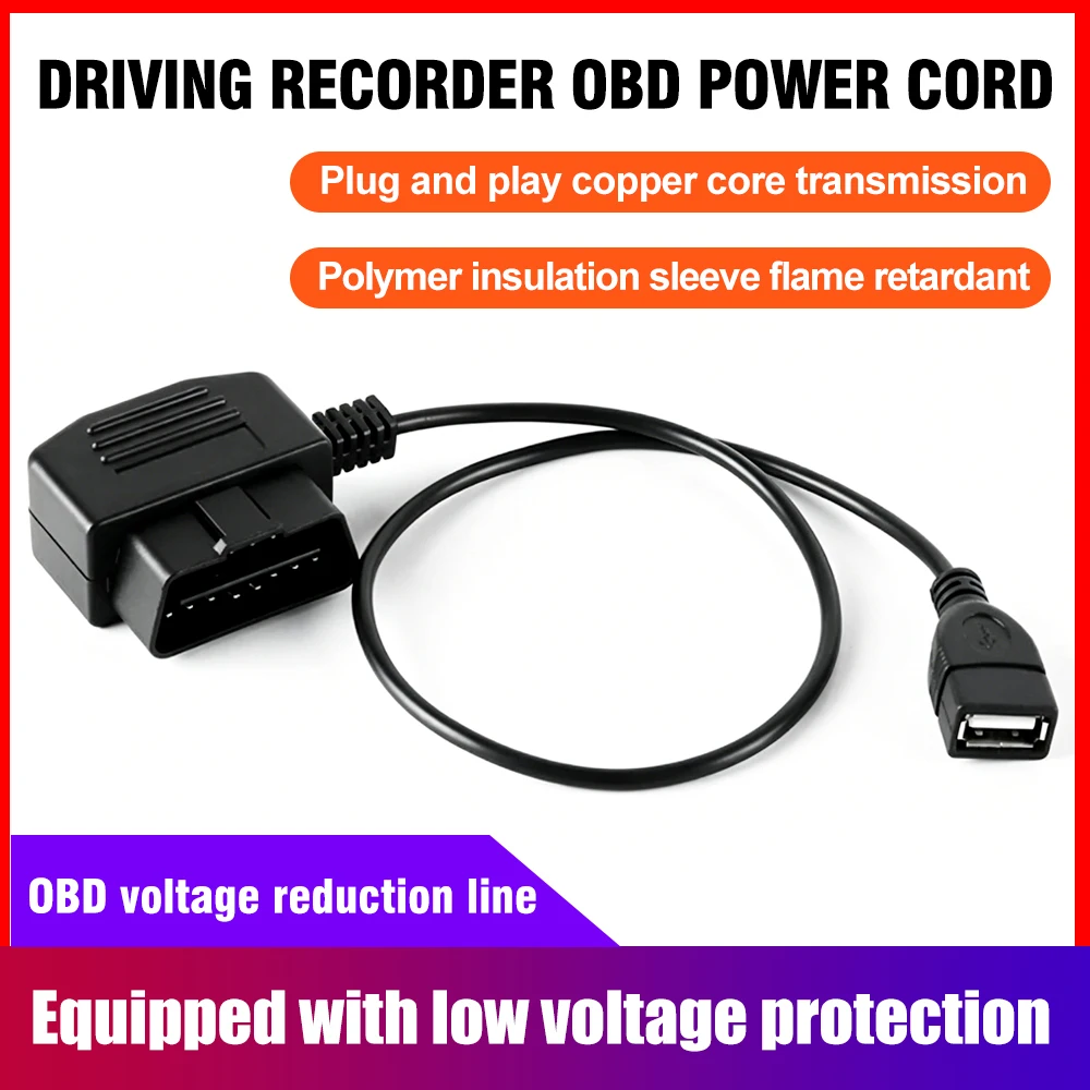 Car OBD2 Male Interface Power Supply Test Line OBD Female head Voltage Drop Cable 50cm Driving Recorder/Positioning Power Cables
Car OBD2 Male Interface Power Supply Test Line OBD Female head Voltage Drop Cable 50cm Driving Recorder/Positioning Power Cables