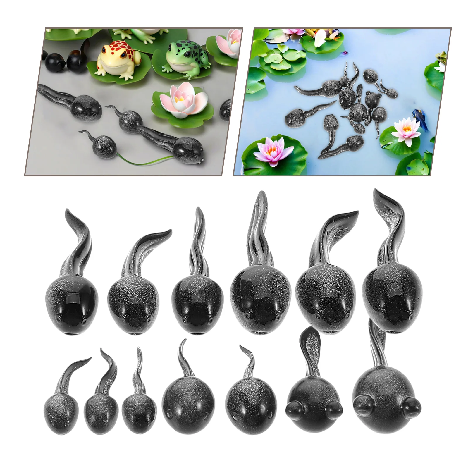 13 Pcs Micro Landscape Tadpole Ornaments Cute Frog Pond Topper Black Mini Figurines
13 Pcs Micro Landscape Tadpole Ornaments Cute Frog Pond Topper Black Mini Figurines