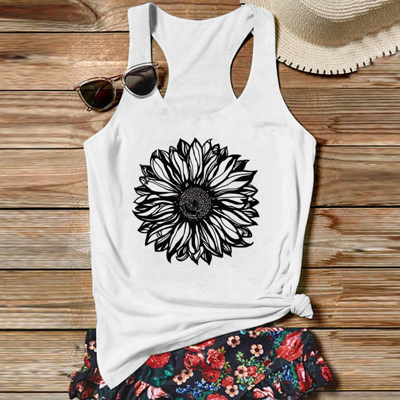 Sunflower Tank Tops Womens Summer Tops Sun Flower White Top American Retro Fashion Clothing Women Tops S
Sunflower Tank Tops Womens Summer Tops Sun Flower White Top American Retro Fashion Clothing Women Tops S
