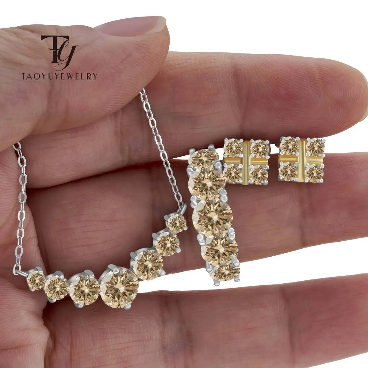 7.2CT D Color Moissanite Fine Jewelry Set 925sterling Silver Fairy Ring Necklace Earring Set Women Luxury Gift For Wedding Party
7.2CT D Color Moissanite Fine Jewelry Set 925sterling Silver Fairy Ring Necklace Earring Set Women Luxury Gift For Wedding Party