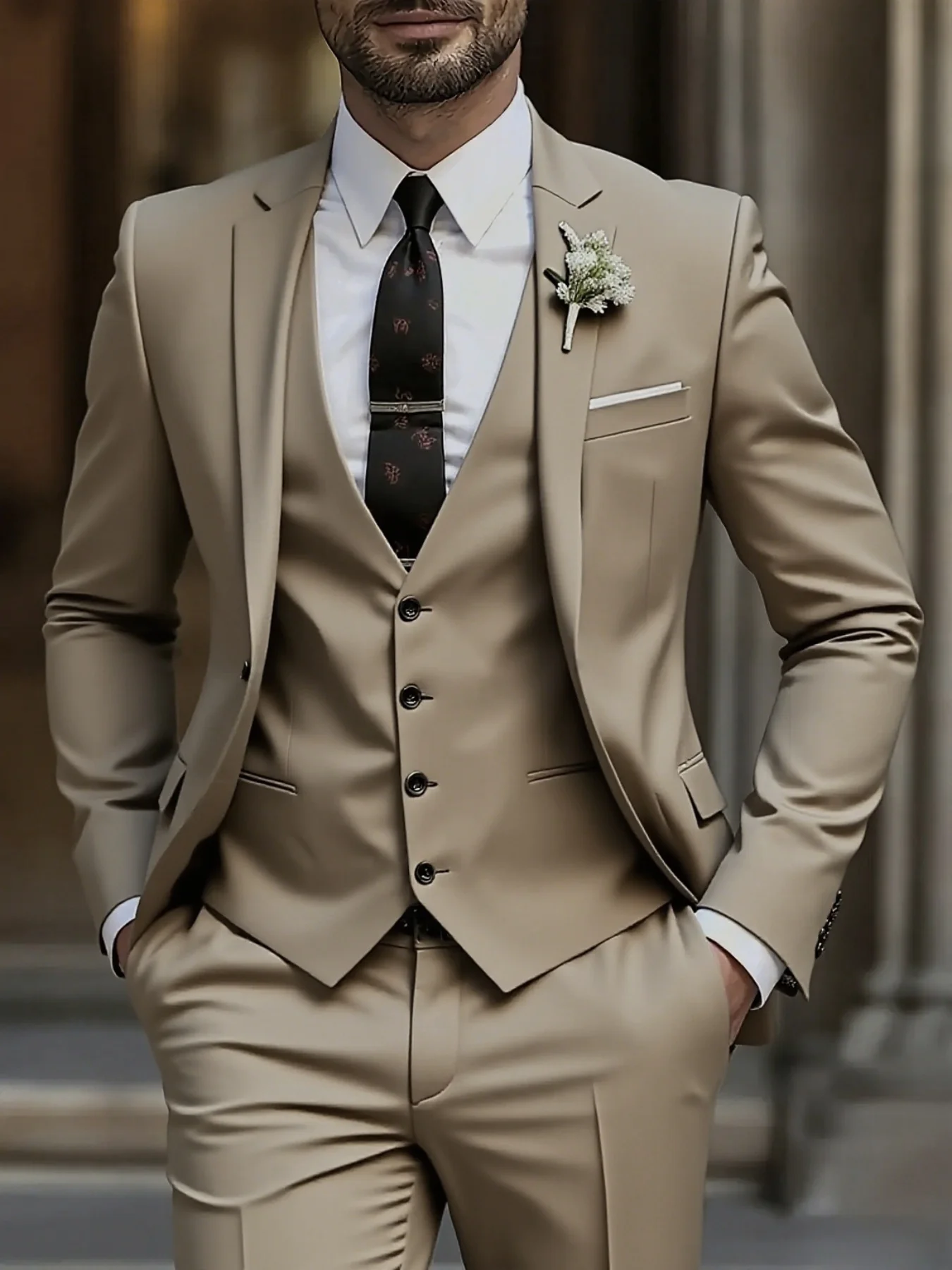 Men's Elite Business 3-Piece Suit Single Breasted Solid Color Elegant Office Party Wedding Set
Men's Elite Business 3-Piece Suit Single Breasted Solid Color Elegant Office Party Wedding Set