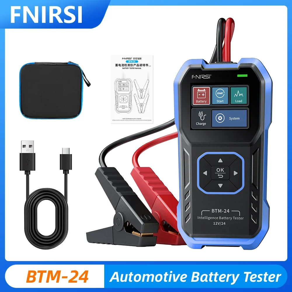 FNIRSI BTM-24 Automotive Battery Tester 12/24V Digital Voltage Capacity Tester Electric Vehicle Start Load Diagnostic Tools
FNIRSI BTM-24 Automotive Battery Tester 12/24V Digital Voltage Capacity Tester Electric Vehicle Start Load Diagnostic Tools