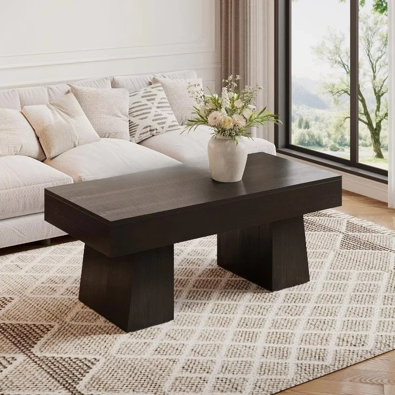 Farmhouse coffee table, 47 thick base wooden rectangular coffee table, living room modern tea room furniture
Farmhouse coffee table, 47 thick base wooden rectangular coffee table, living room modern tea room furniture