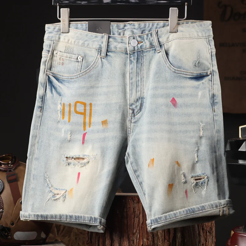 2023 летние новые модные брендовые джинсовые шорты для струйного пирсинга для мужчин, облегающие прямые мотоциклетные шорты для пирсинга
2023 летние новые модные брендовые джинсовые шорты для струйного пирсинга для мужчин, облегающие прямые мотоциклетные шорты для пирсинга