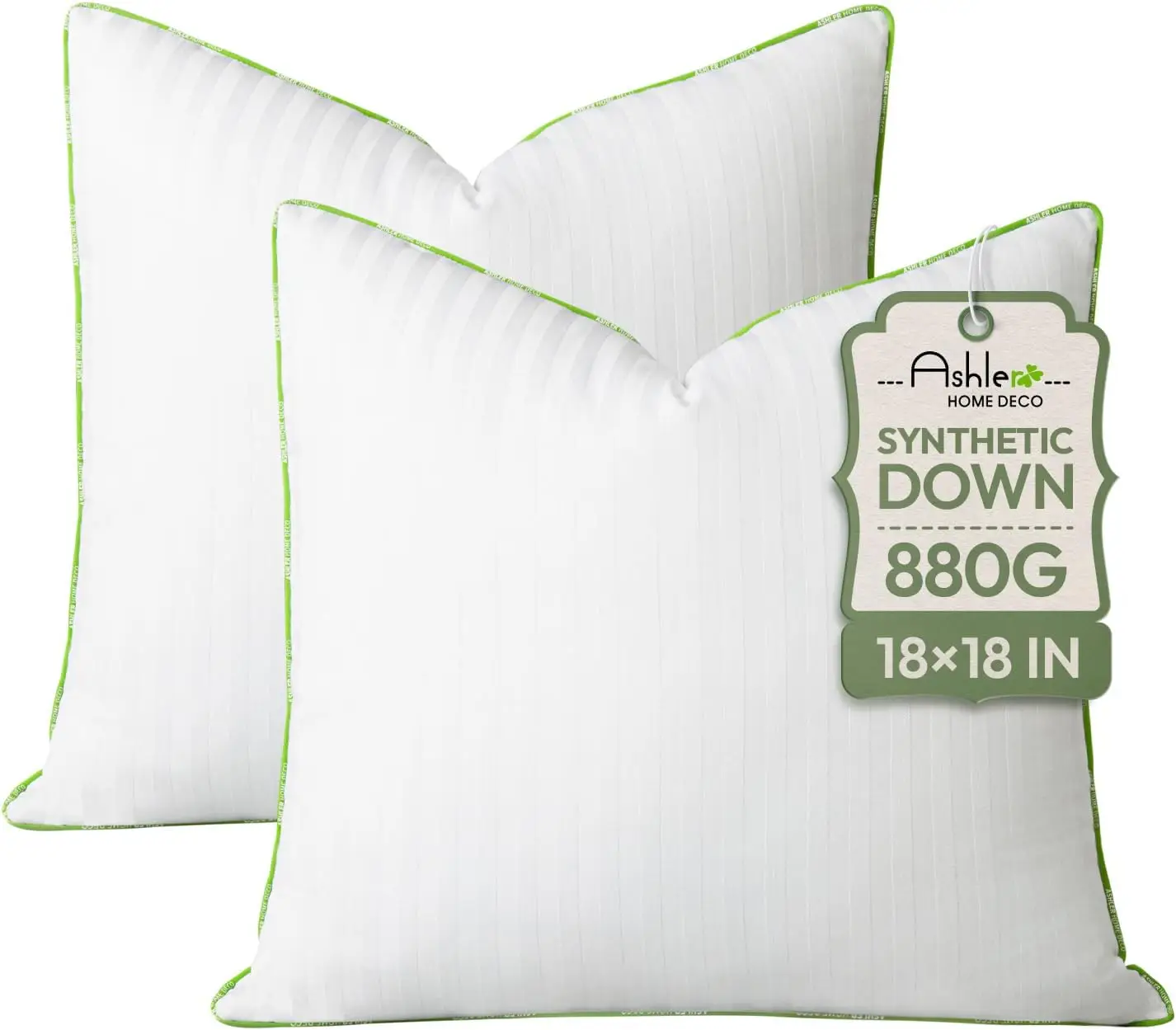 18x18 Down Alternative Pillow Inserts with Cotton Cover, Set of 2 White Decorative Pillows for Sofa Bed
18x18 Down Alternative Pillow Inserts with Cotton Cover, Set of 2 White Decorative Pillows for Sofa Bed