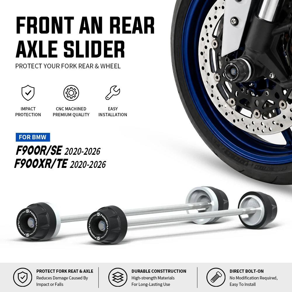 F900R F900XR Front Rear Wheels Protect Slider For BMW F 900 R XR SE 2020-2026 Motorcycle Front Axle Rocker Arm Fork Crash Slider
F900R F900XR Front Rear Wheels Protect Slider For BMW F 900 R XR SE 2020-2026 Motorcycle Front Axle Rocker Arm Fork Crash Slider