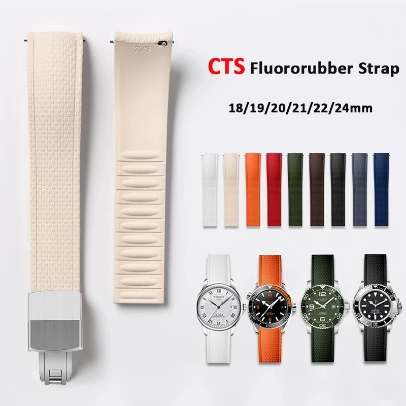 CTS Fluoro Rubber Strap 18mm 19mm 20mm 21mm 22mm 24mm Men Women Universal FKM Curved Quick Release Watch Band for Cut To Size
CTS Fluoro Rubber Strap 18mm 19mm 20mm 21mm 22mm 24mm Men Women Universal FKM Curved Quick Release Watch Band for Cut To Size